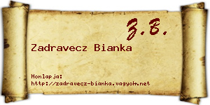 Zadravecz Bianka névjegykártya